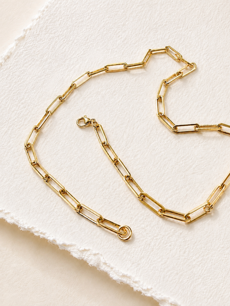 14K Gold Plated Chain Choker Necklace