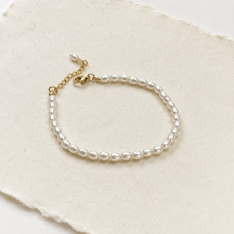 Stainless Steel Simple Pearl Bead Bracelet