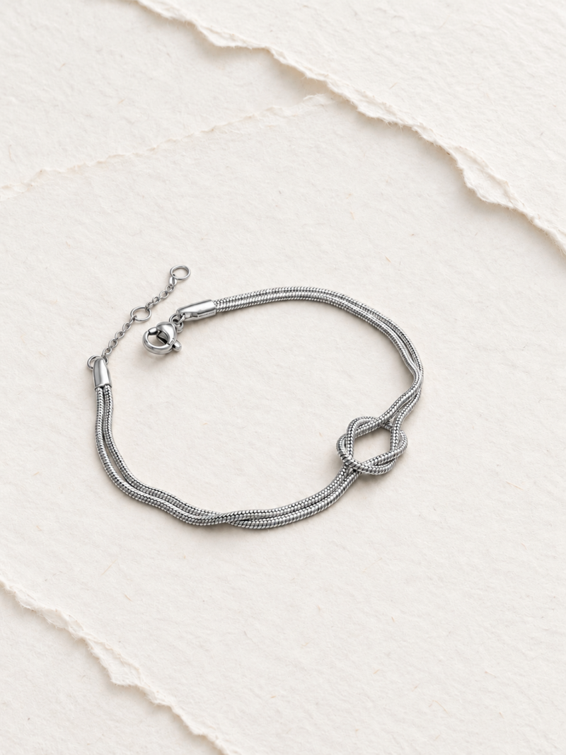 316L Stainless Steel Silver Colour Knott Chain Bracelet