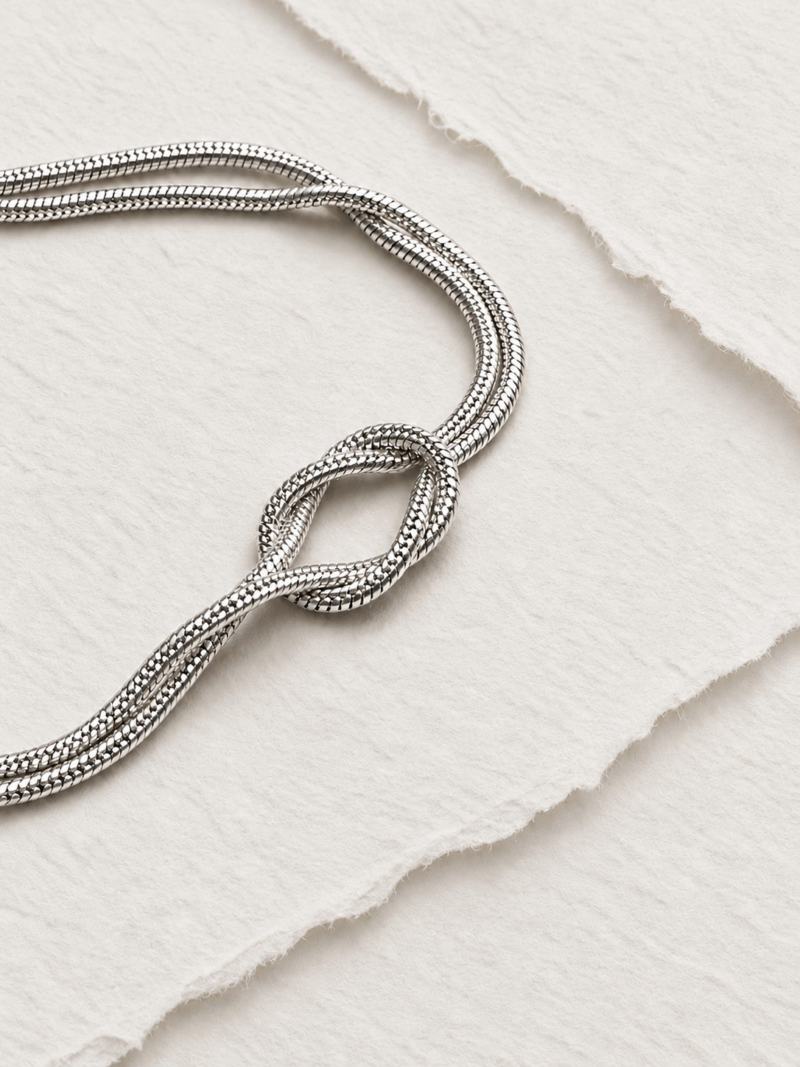 316L Stainless Steel Silver Colour Knott Chain Bracelet