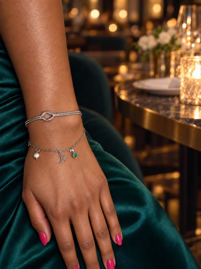 316L Stainless Steel Silver Colour Knott Chain Bracelet