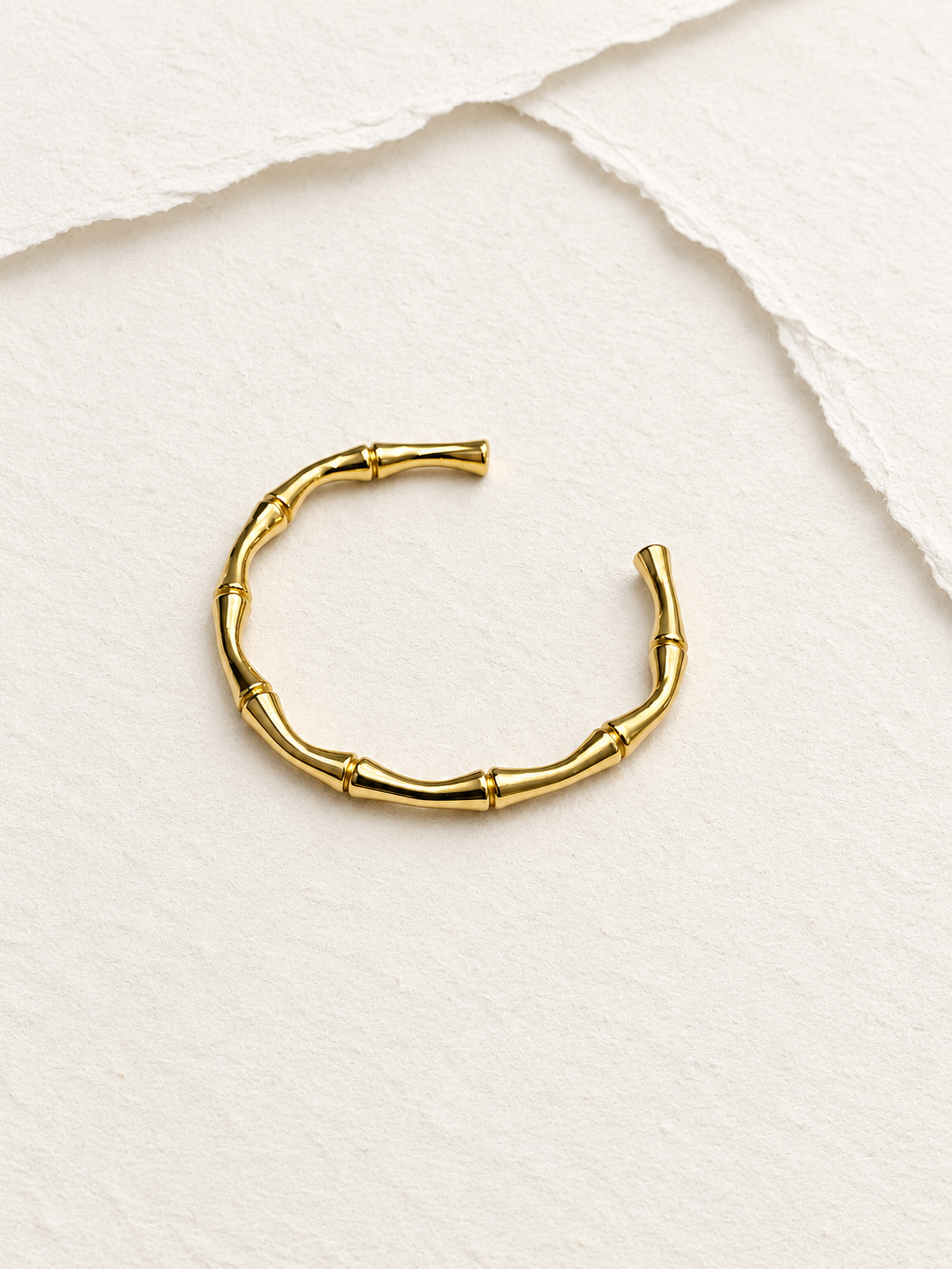 18k Gold Plated Stainless Steel Bamboo Bracelet