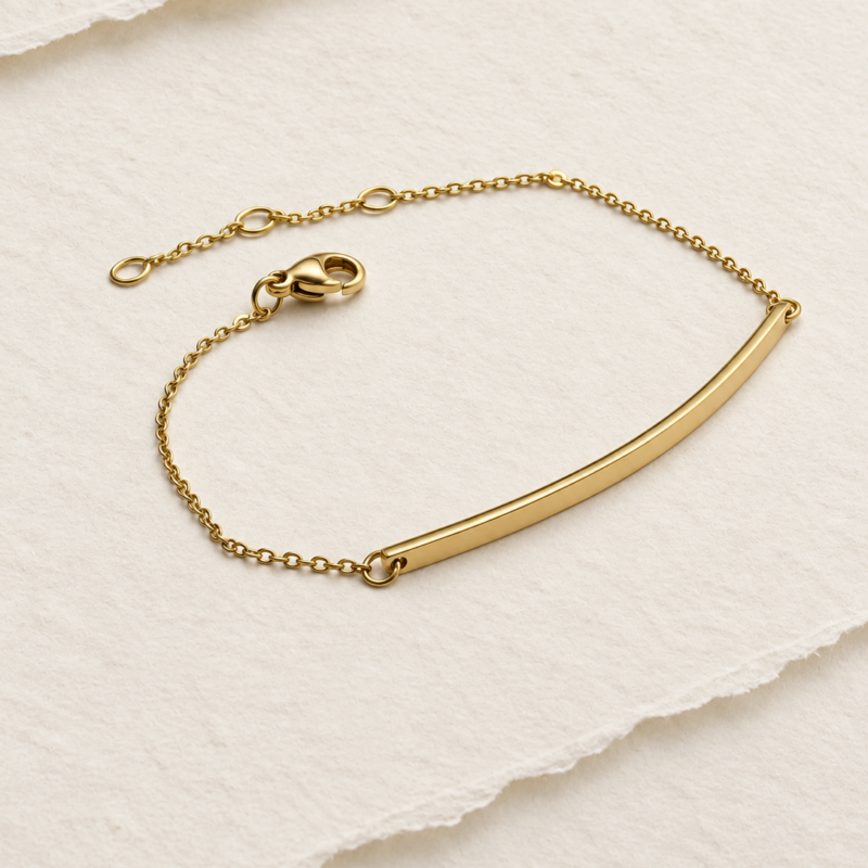 14K Gold Plated Stainless Steel Minmalist Bracelet