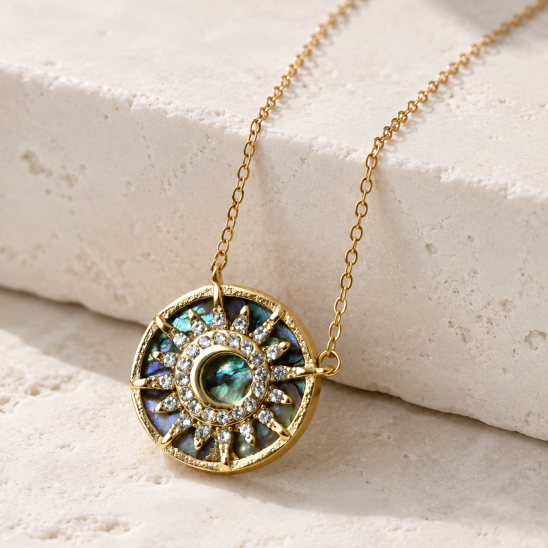 N00001 2 18K Gold Stainless Steel Shell Necklace