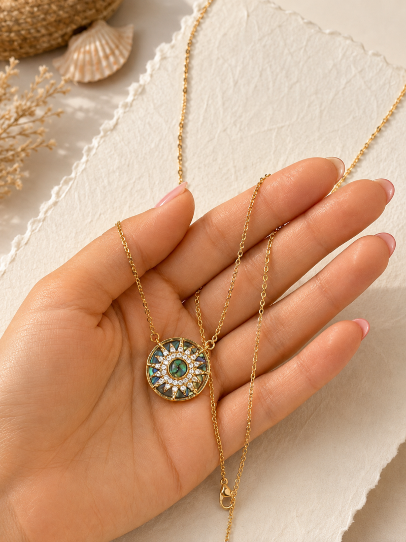 18K Gold Stainless Steel Shell Necklace