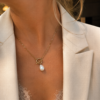 Stainless Steel Gold Colour Pearl Pendant Necklace