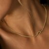 14K Gold Plated 316L Stainless Steel Snake Knotted Necklace