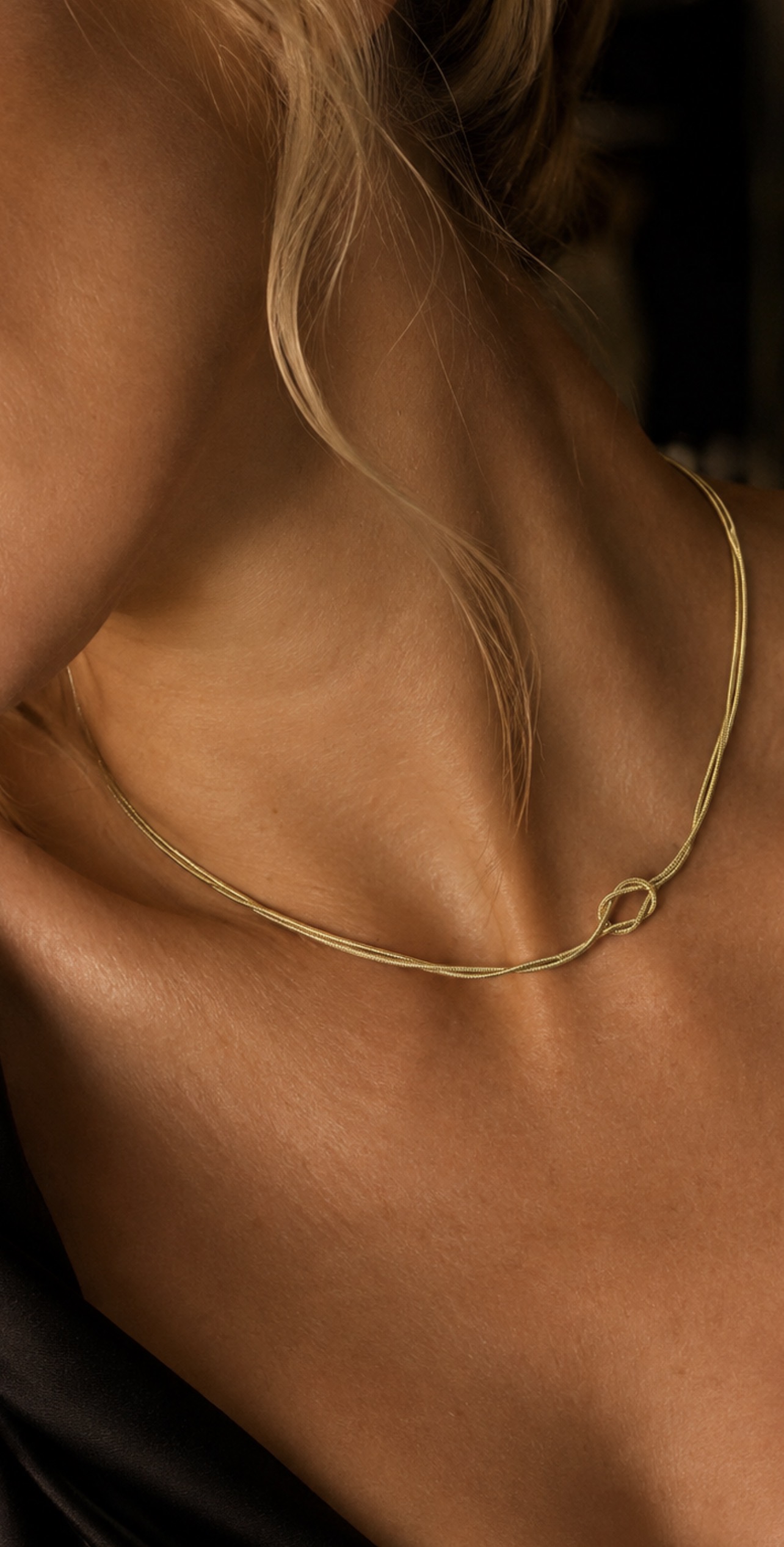 14K Gold Plated 316L Stainless Steel Snake Knotted Necklace