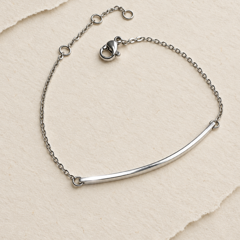 Stainless Steel Silver Colour Minimalist Bracelet