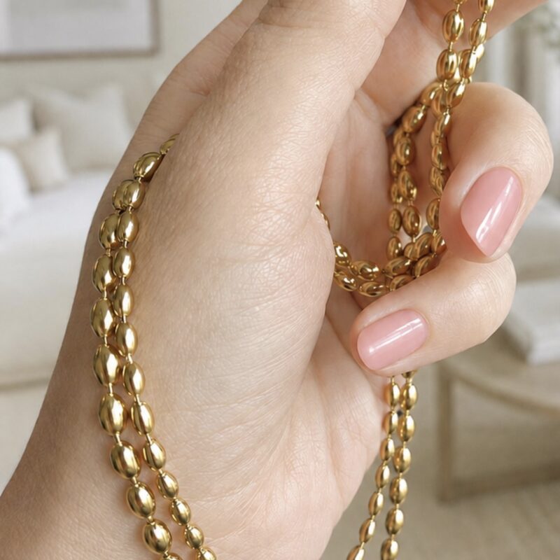 18K Gold Plated Stainless Steel Double Layer Necklace