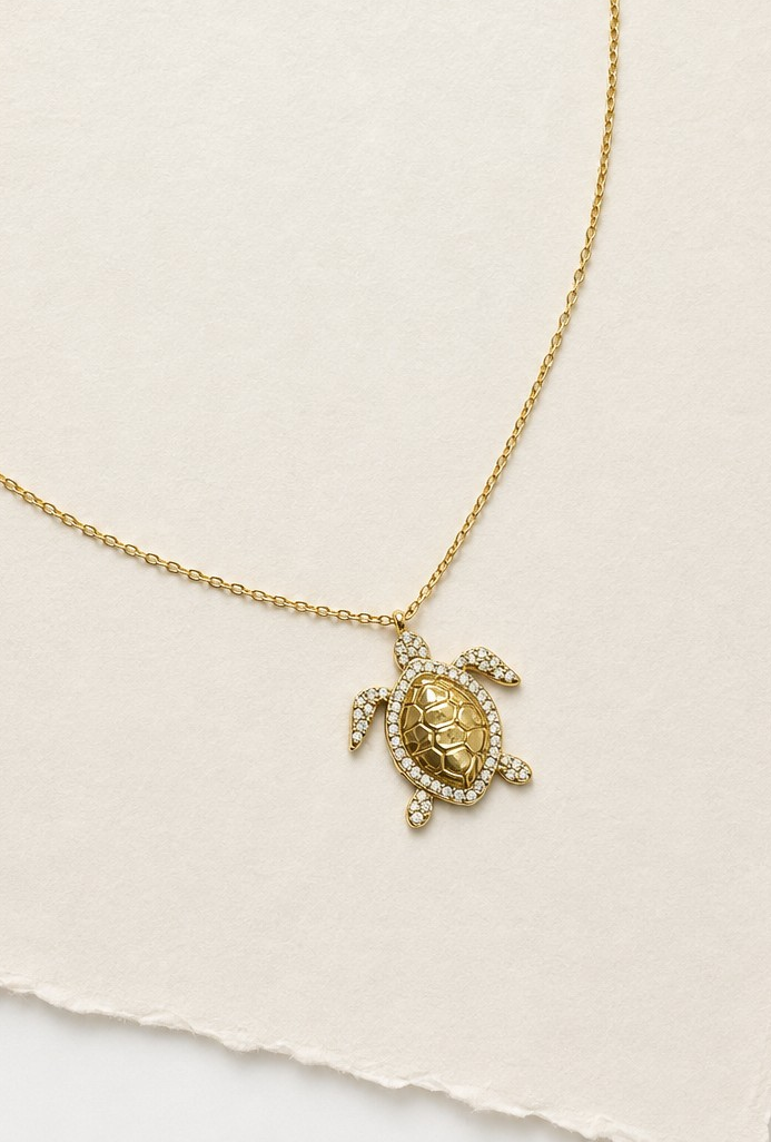18k Gold Plated Stainless Steel Turtle Pendant Necklace (Copy)