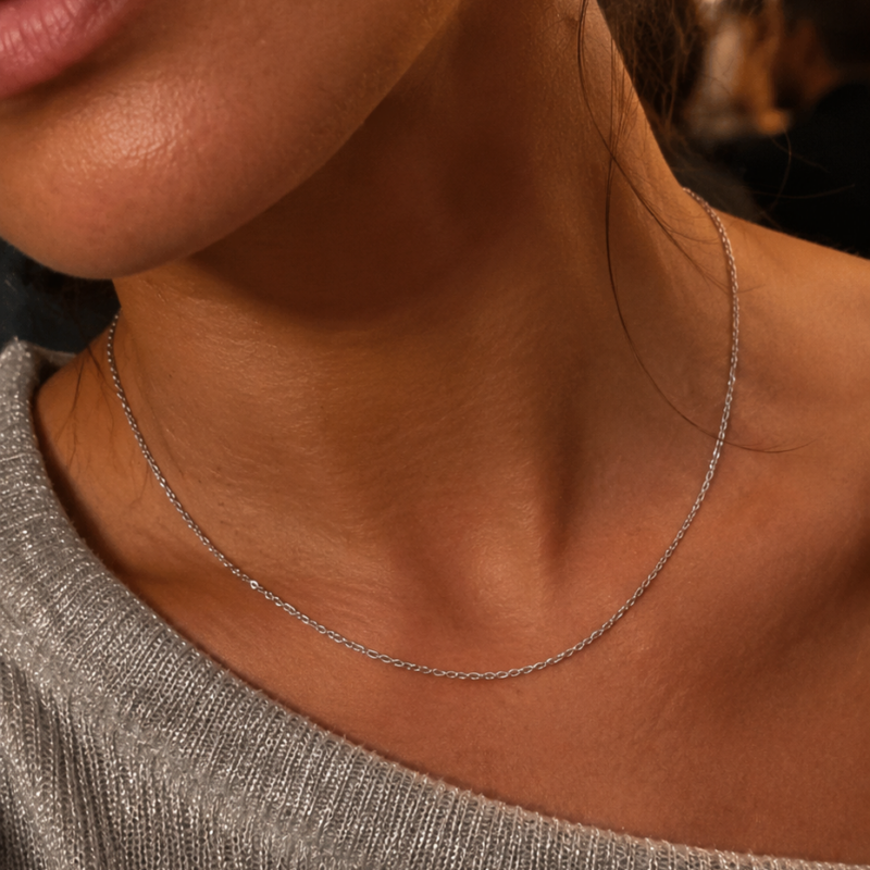 N00034 Stainless Steel Minimalist Chain Necklace