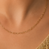 14K Gold Plated Stainless Steel Heart Link Chain Necklace