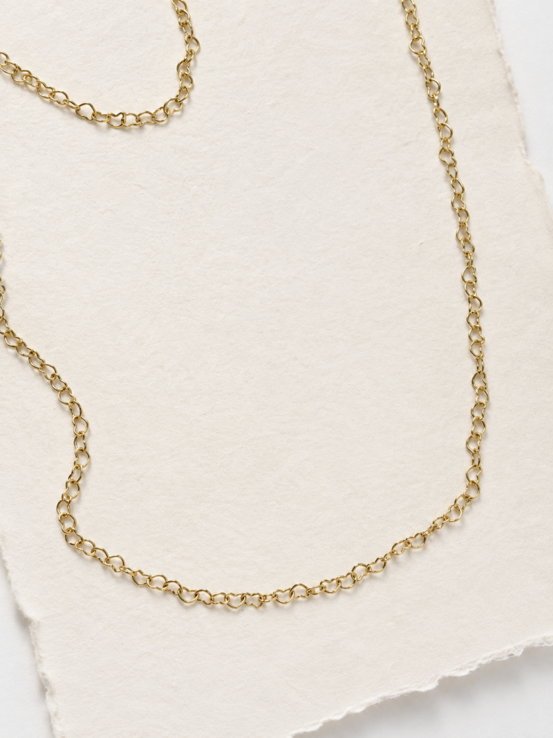 14K Gold Plated Stainless Steel Heart Link Chain Necklace