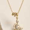 18K Gold Plated Stainless Steel Zircon Crab Pendant Necklace